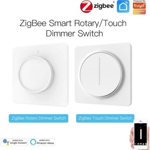 EU ZigBee Smart Rotary/Touch Light Dimmer Switch Smart Life/Tuya APP Remote Control Works With Alexa Google Assistants