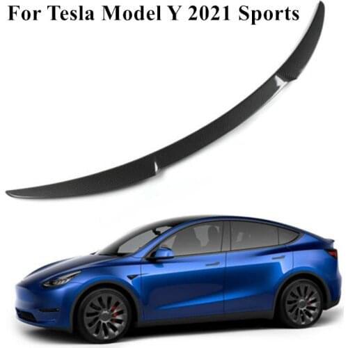 ABS Car Tail Wings Rear Trunk Spoiler For Tesla Model Y 2021 Sports Gloss Carbon Fiber Look Exterior Parts Accessories