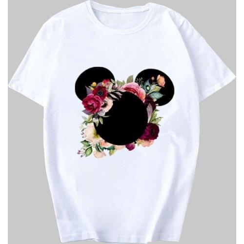 Womens T-Shirt Fashion Female Tee Flower Mouse Top Graphic Casual T Shirt Woman Kawaii Harajuku T-shirts Camisas Mujer Clothing