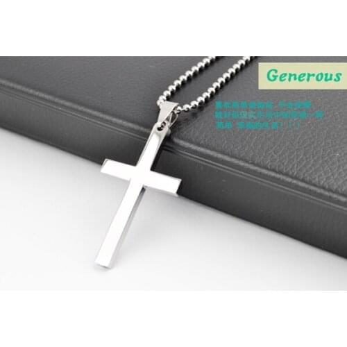 Lovers Smooth classical Cross 316L Stainless Steel pendant necklaces women necklace jewelry wholesale