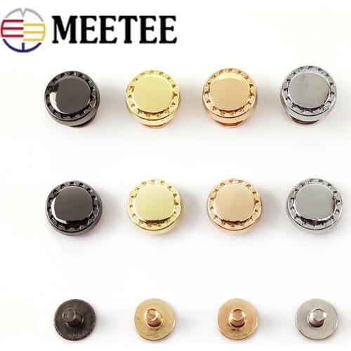 10/20pcs 10mm Round Head Nail Rivet Screw Fasteners Bags Studs Handbag Bottom Decorative Nails Metal Buckles DIY Leather Craft