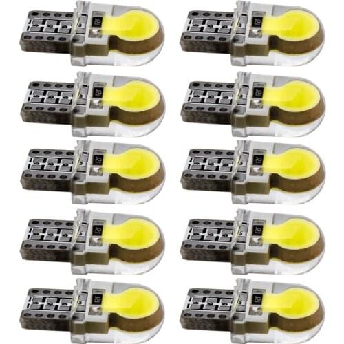 10pcs T10 W5W WY5W 192 Silicone Case COB LED Car Parking Light 501 Silica Gel LED Wedge Interior Dome Lamp Auto Turn Side Bulbs
