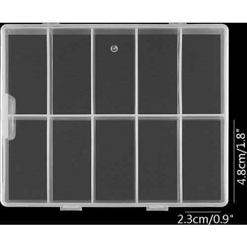 10 Cells Storage Rhinestone Tools Plastic Nail Art Empty Boxes Manicure Tool Case Box Container Organizer For False Tips Glitter