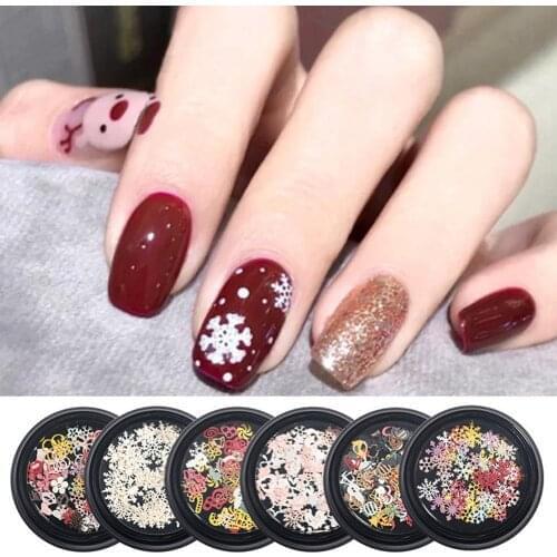100Pcs/Box Ultra-thin Pearlescent Colored Christmas Snowflake Nail Art Sequins