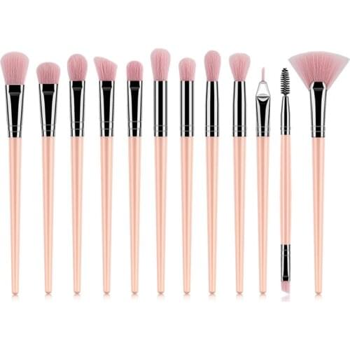 12PCS Wooden Foundation Cosmetic Eyebrow Eyeshadow Brush Makeup Brush Sets Tools Multifunctional Cosmetic Brush Make Up Tool Hot