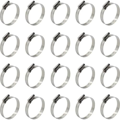 20PCS Cable Clamp,Adjustable Steel Duct Clamps Hose Clamp Pipe Clamp Air Ducting Clamp Worm Drive Hose Clamps Tube Clamp Metal
