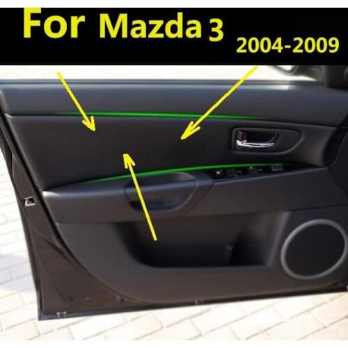 4PCS Microfiber Front/Rear Door Panel Leather Cover Protective Trim For Mazda 3 (2004- 2009 )with Mount Fittings car interior