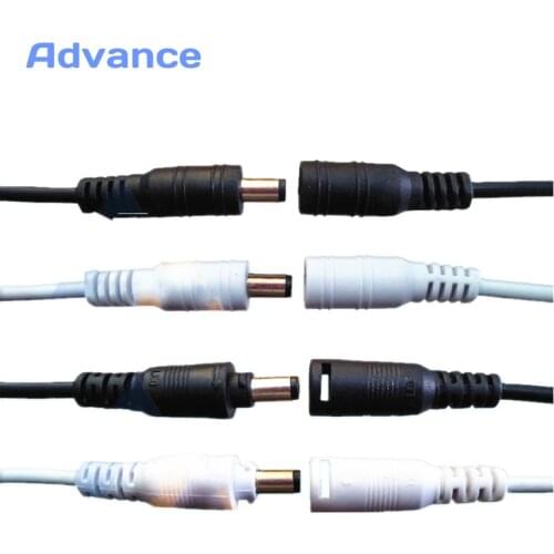 5Pcs 10Pc 5.5*2.1 Plug DC male or Female Cable Wire Connector 3528 5050 LED Strip Lock with Lock Buckle 15cm length White Black