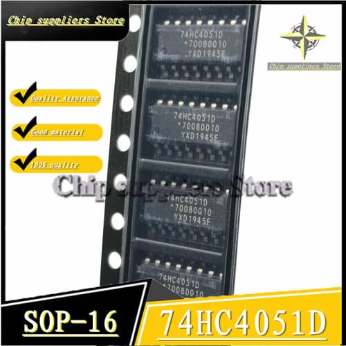 50PCS-500PCS) 74HC4051D SOP-16 74HC4051 SOP16 4051D 8-channel analog multiplexer/demultiplexer New and original