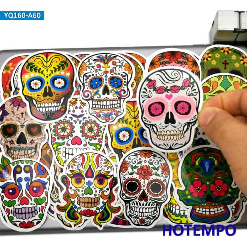60pcs Retro Art Style Totem Skull Fashion Stickers Pack for Phone Laptop Luggage Skateboard PAD Case Bike Car Waterproof Decals