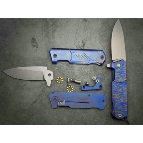 Baked Blue Ball Bearing System Folding Knife M390 Balde TC-4 Handle EDC Knife Pocket Knife Outdoor Knife Camping Jungle Knife