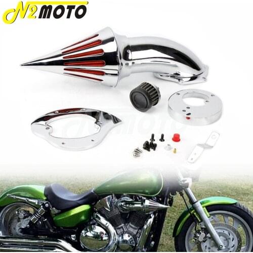 Aluminum Chrome Motorcycle Washable Spike Air Cleaner Intake Air Filter Kits For Honda VTX 1300 VTX1300 All Years