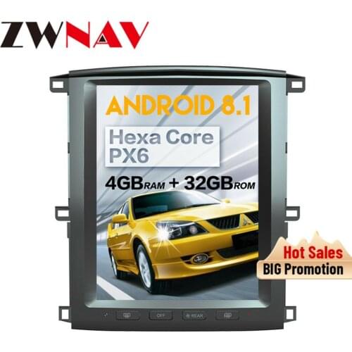 Tesla style Car multimedia player for Toyota Land Cruiser lc100 2003-2007 android 8 screen radio audio stereo gps navi head unit