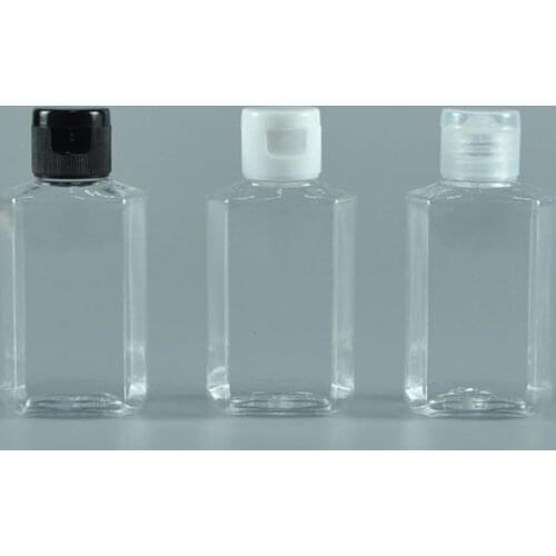 50pcs 60ml empty shampoo plastic travel bottles with flip top cap,refillable travel shampoo packaging PET bottles