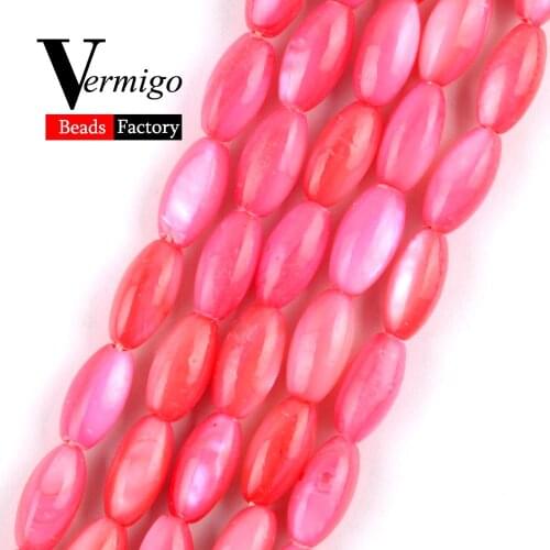 High Qualtity Red Mop Shell Beads For Jewelry Making 5*10mm Charm Loose Beads Fit For Necklace Bracelet 15" Strand Wholesale