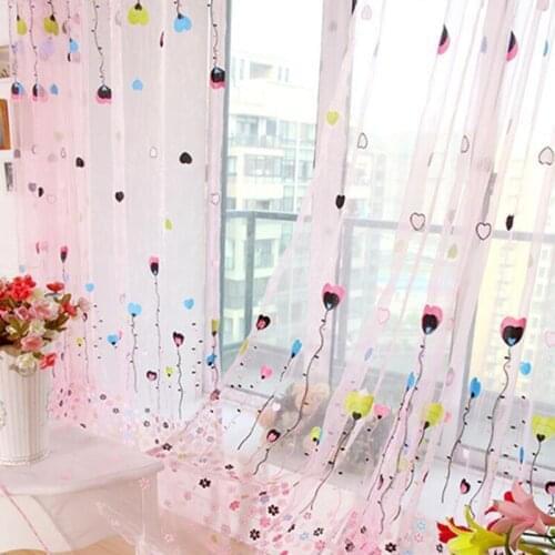 Home Decor Elegant Curtains Tulle Flying Balloon Curtains Screen Gauze Cloth Curtains Balcony Tulle Curtains