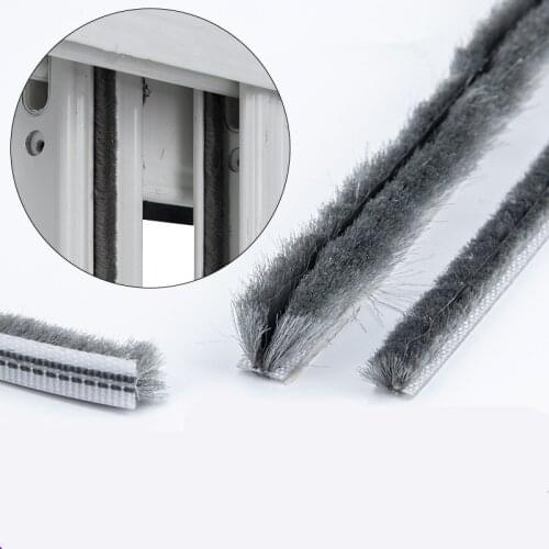 2M Elastic straight hair sealing strip Door Groove Nylon Pile Brush Seal dustproof weatherstrip window light gap filler blocker