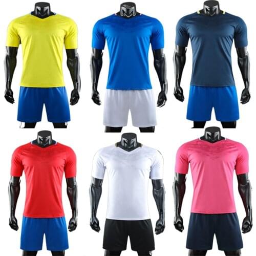 Men short sleeve yellow soccer jersey set adult football uniform kids soccer shirt boy pink sport jerseys customized name number