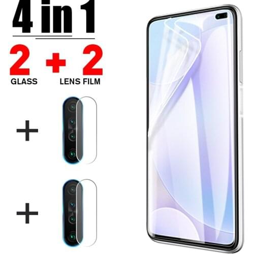 4in1 Hydrogel Protective Glass For Redmi Note 10 10 Pro 10S 10T 9 9S 9T 9 Pro Max Screen Protector For Redmi 8 8A 9AT 9C 9T K40