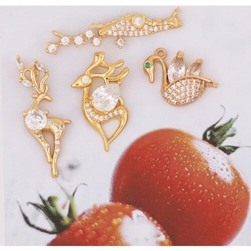 HAOSAW 4Pcs Jewelry Accessories/Choose/DIY Making/Multi Shape/CZ Charms/Earrings Pendants/Jewelry Findings Components/Hand Made