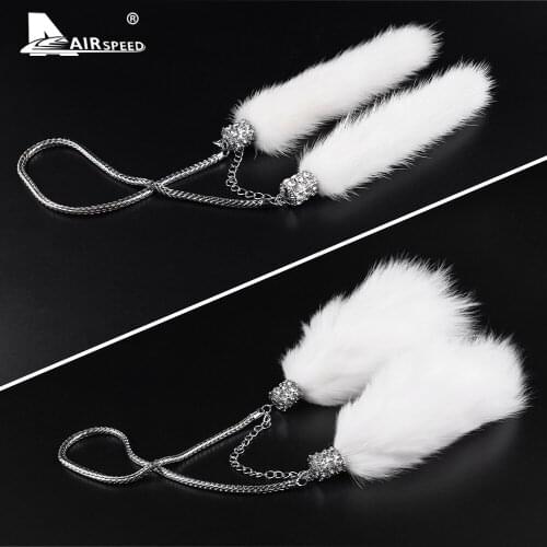 Interior for Mercedes Benz W205 W213 W177 GLA GLC GLE Accessories Car Pendant Mink Fur Rearview Mirror Hanging Ornaments Charm
