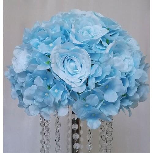 Artificial Flower Ball Fabric Plastic Simulation Flower Centerpiece For Wedding Decor Road Lead Table Flower Bouquet DIY