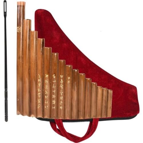 Pan Flute 15 Pipes Tunable Natural Bamboo From Traditional Woodwind Instrument Included Accessories