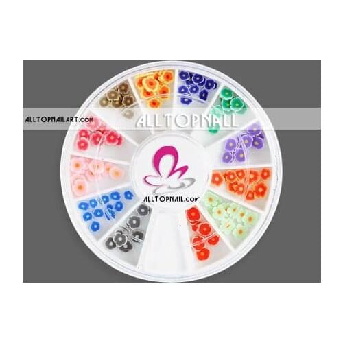 1000wheels/lot Sliced ceramic nail art canes for nail art use - Free shipping