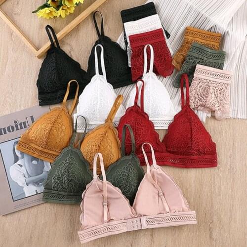 Beauty Back Sexy Womens Underwear Set Lace Push-up Bra and Panty Sets Female Brassiere Embroidery Lingerie Set Sports Bra