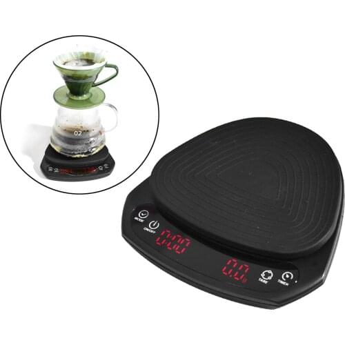 Kitchen Scale Hand Drip Brew Coffee with Timer Barista Tools High Precision LED Display Household Use Black