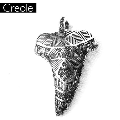 Pendant Maori Sharks Tooth 925 Sterling Silver For Women And Men Vnitage Gift Europe Key Chains Pendant Fit Link Necklace