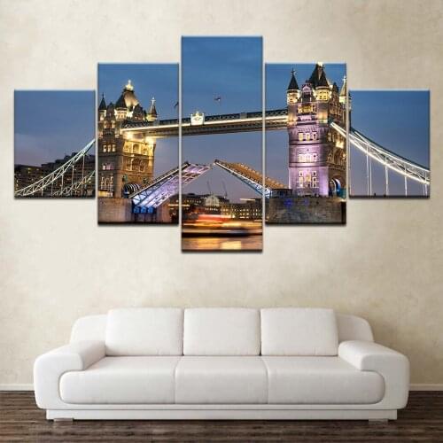 London Bridge Wallpaper 5 piece Wallpapers modern Modular Poster art Canvas painting for Living Room Home Decor