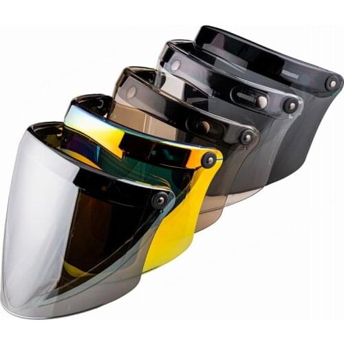 Retro 3-snap Motorcycle Helmet Shield Lens Vintage Motorcycle Helmet Glasses Open Face Helmet Flight Helmet Visor Lente de casco