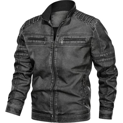 Mens Winter Autumn Mens Motorcycle PU Jacket Fashion windproof Coats Male Leather Jacket