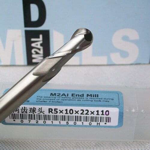 Ball nose end mills 2 Flutes R5x10x22x100L R6x12x26x120L Ball Nose End Mills CNC Milling Cutting Router Bit set