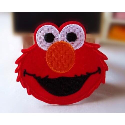 Red Blue Big Mouth Iron On Patch Clothes Patch For Clothing Boys Embroidered Embroidery Patch Garment