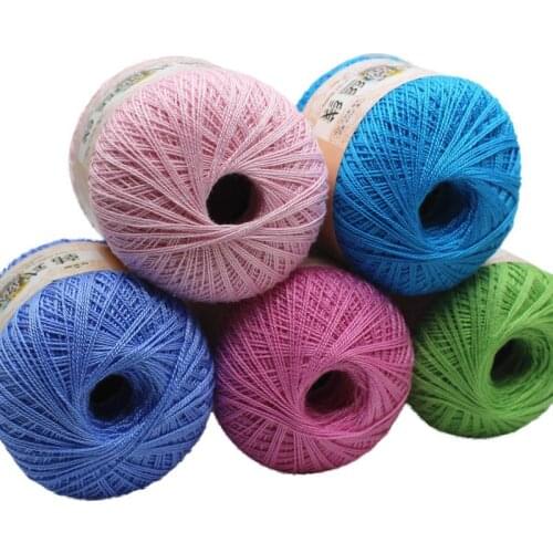 Wholesale 50g/ball Worsted 2 ply Middle Thin 0.8mm Lace Cotton Yarn 100% Cotton Crochet Thread for Hand Knitting Sewing FZ06