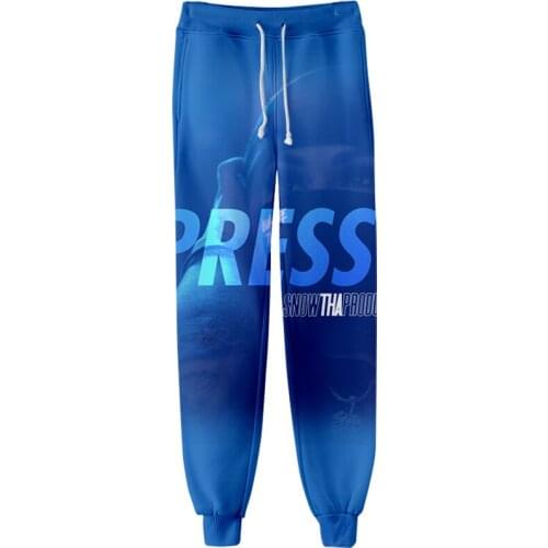 Snow Tha Product 3D Men/Women Neutral StyleThreaded Bunched Trousers HIP HOP Kawaii Threaded Bunched Leg Pants