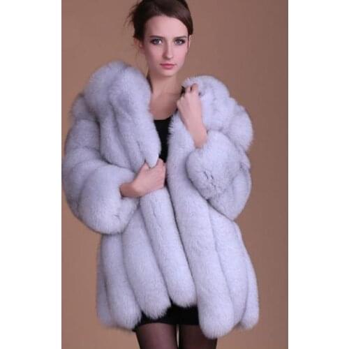 Rebicoo Autumn Winter New Long Thick Windproof Fuzzy Faux Fur Coat Jacket Outfit Top Good Quality Version Plus Size