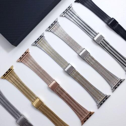 For Apple Watch New Watchband Band Strap Stainless Steel Metal Bracelet For iWatch Series 1 2 3 4 5 6 SE 44mm 42mm 40mm 38mm
