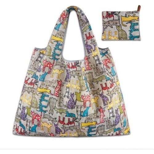Foldable Handy Shopping Bag Waterproof Reusable Tote High Capacity Handbags Home Storage Organization Bag Portable