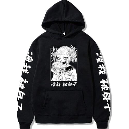 Mens Hoodie Japanese Anime My Hero Academia Hoodies Harajuku Himiko Toga Streetwear Pullover Sudaderas Sweat Homme