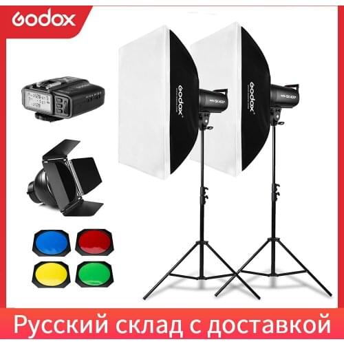 800Ws Godox SK400 II 2x 400Ws Photo Studio Flash Lighting,Softbox,280cm Light Stand,Barn Door,Flash built-in Receivers