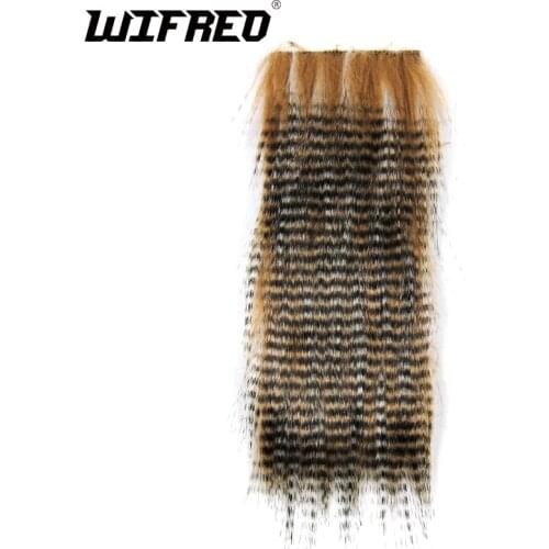 Wifreo 20 Bags 5 X 12CM Grizzly Color Fly Tying Furabou Craft Fur Fiber for Streamer Tail Wing Fly Tying Material Wholesale