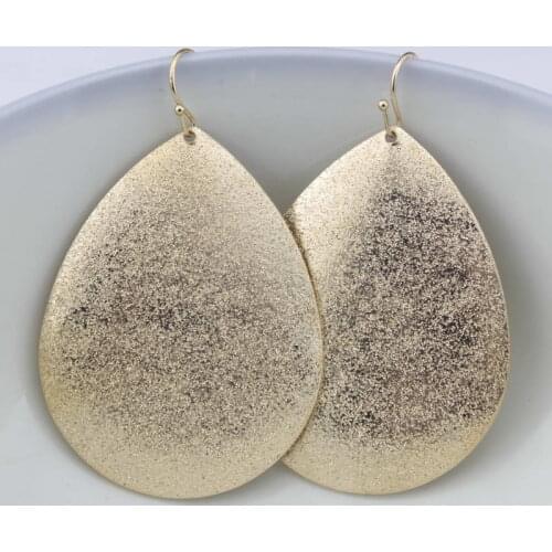 ZWPON Hot Selling Zinc Alloy Chunky Teardrop Earrings for Women Antiquity Texture Alloy Teardrop Earrings for Woman Jewelry