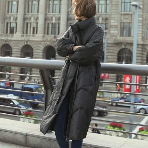Winter Genuine Leather Jacket Sheepskin Duck Down Women Korean Long Coat for Womens Clothing GGS18D1018 YY812