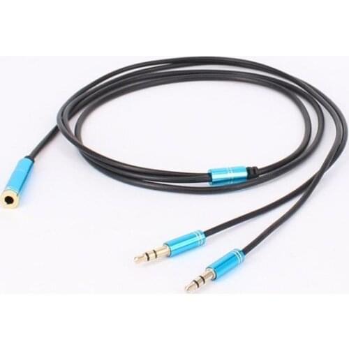 1M 3.5 One Minute Two Turn One Drag Two Audio Cable 3.5mm 1 Female To 2 Male Extension Cord Three-way Audio Cable