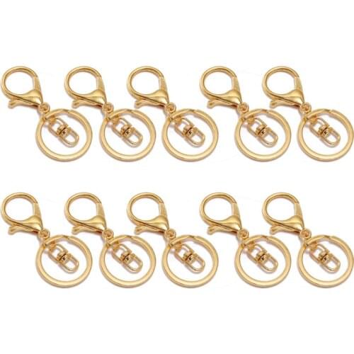10Pcs Metal Swivel Clasp Key Ring Metal Lobster Claw Clasp Hook Make Your Own Key Ring Lanyard Keyrings Keychain Jewelry
