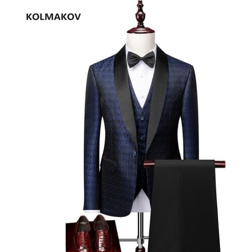 2021 new arrival high quality slim casual suits men, mens wedding dress,3 Pieces Set Dress Jacket Coat Pants Vest.size M-5XL