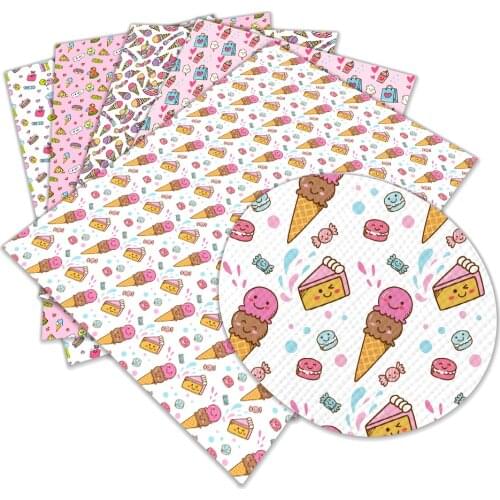 30 cm x 136 cm Ice-cream Synthetic Leather Fabric for DIY Hair Bow Handbags DIY Materials